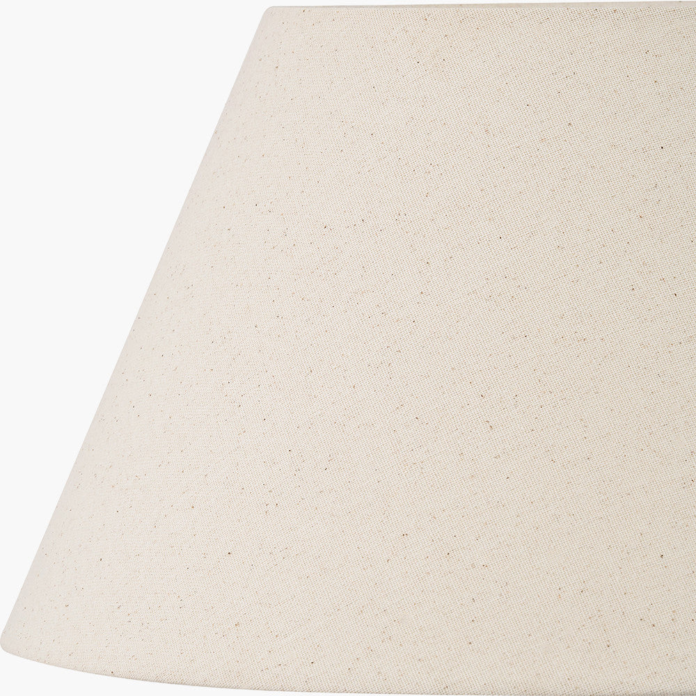 Willow White Leaf Detail Stoneware Table Lamp Base with Seychelles 40cm Cream Slubby Cotton Empire Lampshade