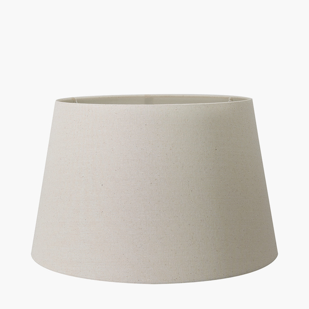Willow White Leaf Detail Stoneware Table Lamp Base with Coast 40cm Cream Calico Tapered Lampshade