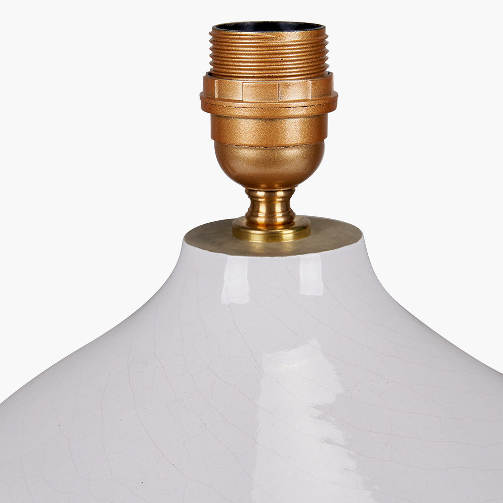 Willow White Leaf Detail Stoneware Table Lamp - Base Only