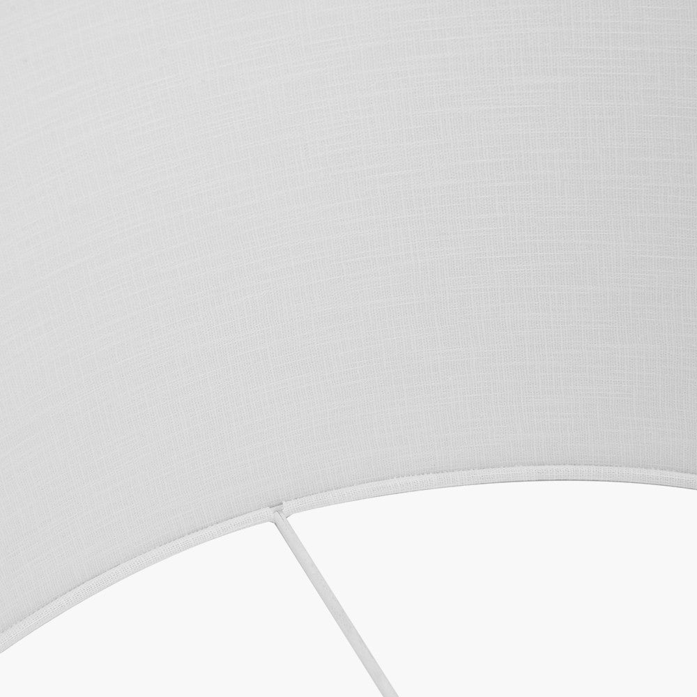 Willow White Leaf Detail Small Stoneware Table Lamp Base with Lino 25cm White Self Lined Linen Cylinder Lampshade