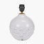 Willow White Leaf Detail Smal Stoneware Table Lamp - Base Only