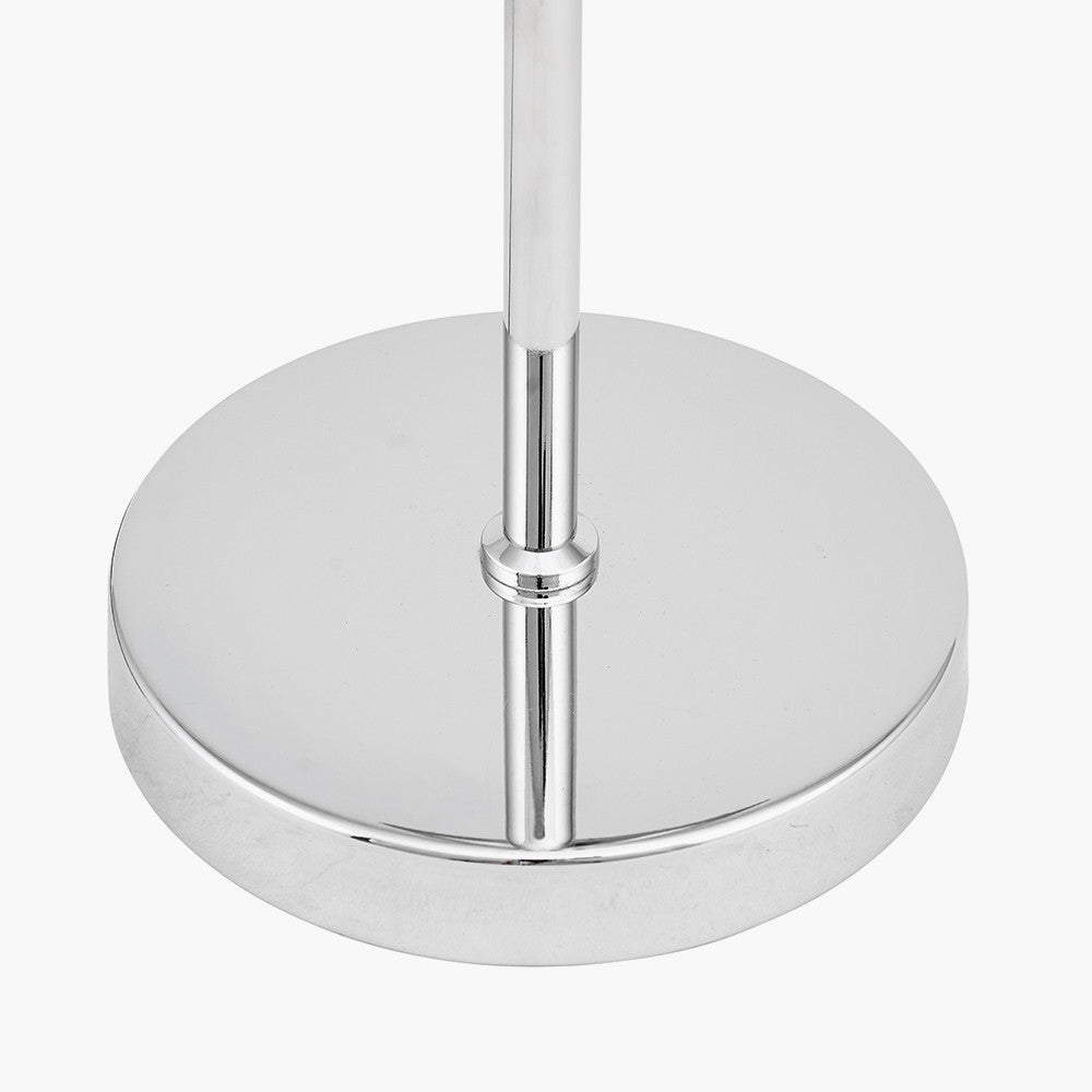 Monroe Smoke Glass and Silver Metal Waisted Table Lamp