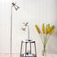 Monroe Smoke Glass and Silver Metal Waisted Table Lamp