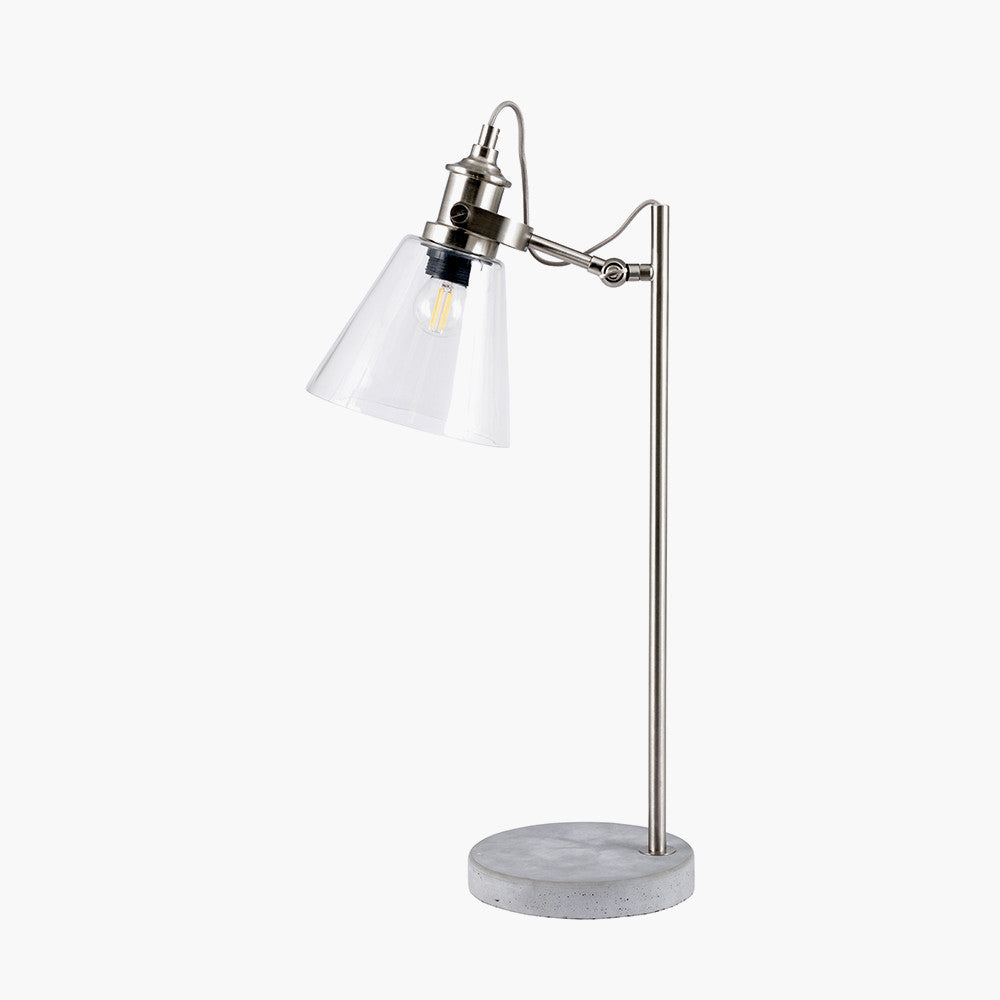Chaplin Concrete, Chrome and Glass Table Lamp