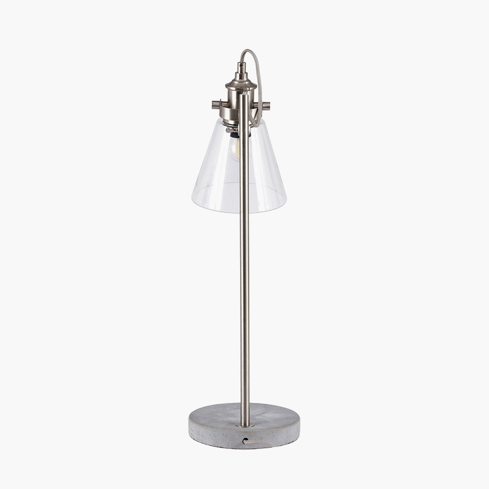 Chaplin Concrete, Chrome and Glass Table Lamp