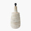 Dambula White Wash Wood Textured Tall Neck Table Lamp Base with Kamilah 40cm Red Chevron Patterned Mushroom Pleat Tapered Lamp Shade