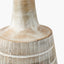 Dambula White Wash Wood Textured Tall Neck Table Lamp Base with Kamilah 40cm Red Chevron Patterned Mushroom Pleat Tapered Lamp Shade