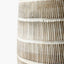 Dambula White Wash Wood Textured Tall Neck Table Lamp Base with Lino 40cm White Self Lined Linen Cylinder Lampshade