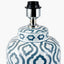 Celia Grey and White Pattern Ceramic Table Lamp Base with Harry 30cm Steel Grey Cotton Mix Cylinder Lampshade