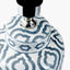Celia Grey and White Pattern Ceramic Table Lamp Base with Harry 30cm Steel Grey Cotton Mix Cylinder Lampshade