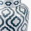 Celia Grey and White Pattern Ceramic Table Lamp Base with Harry 30cm Steel Grey Cotton Mix Cylinder Lampshade