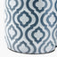 Celia Grey and White Pattern Ceramic Table Lamp Base with Harry 30cm Steel Grey Cotton Mix Cylinder Lampshade