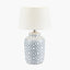 Celia Grey and White Pattern Ceramic Table Lamp - Base Only
