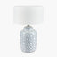 Celia Grey and White Pattern Ceramic Table Lamp - Base Only