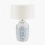 Celia Grey and White Pattern Ceramic Table Lamp - Base Only