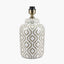 Celia Taupe and White Pattern Ceramic Table Lamp Base with Harry 30cm Taupe Cotton Mix Cylinder Lampshade