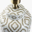 Celia Taupe and White Pattern Ceramic Table Lamp Base with Harry 30cm Taupe Cotton Mix Cylinder Lampshade