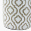 Celia Taupe and White Pattern Ceramic Table Lamp Base with Harry 30cm Taupe Cotton Mix Cylinder Lampshade