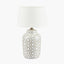 Celia Taupe and White Pattern Ceramic Table Lamp - Base Only