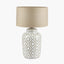 Celia Taupe and White Pattern Ceramic Table Lamp - Base Only