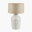 Celia Taupe and White Pattern Ceramic Table Lamp - Base Only