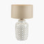 Celia Taupe and White Pattern Ceramic Table Lamp - Base Only