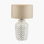 Celia Taupe and White Pattern Ceramic Table Lamp - Base Only