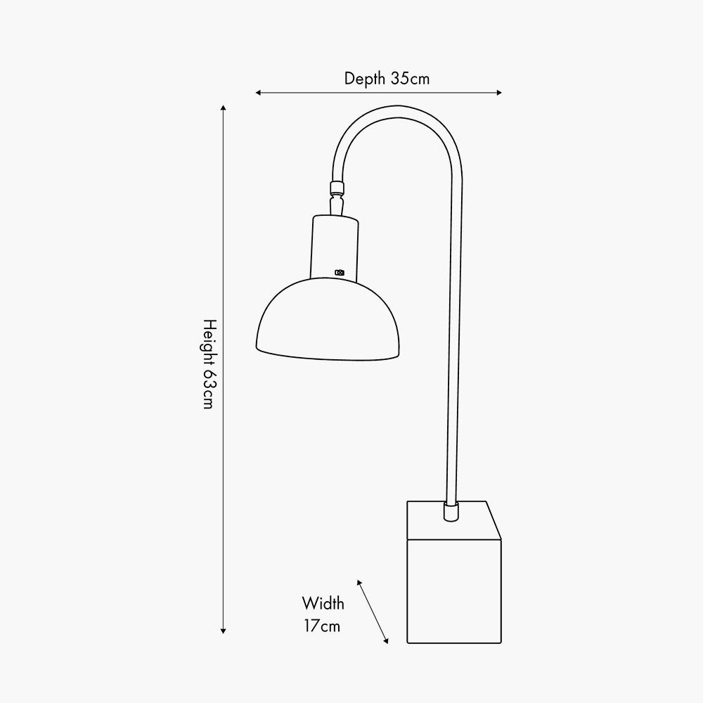 Mayfair Matt Black Domed Task Table Lamp