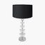 Rosa Glass and Silver Table Lamp Base with Harry 30cm Black Cotton Mix Cylinder Lampshade