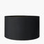 Rosa Glass and Silver Table Lamp Base with Harry 30cm Black Cotton Mix Cylinder Lampshade