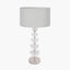 Rosa Glass and Silver Table Lamp Base with Harry 30cm Ivory Cotton Mix Cylinder Lampshade