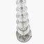 Rosa Glass and Silver Table Lamp Base with Harry 30cm Steel Grey Cotton Mix Cylinder Lampshade
