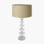Rosa Glass and Silver Table Lamp Base with Harry 30cm Taupe Cotton Mix Cylinder Lampshade