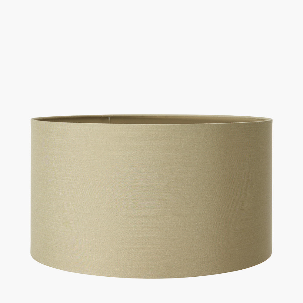 Rosa Glass and Silver Table Lamp Base with Harry 30cm Taupe Cotton Mix Cylinder Lampshade