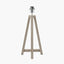 Whitby Grey Wash Wood Tapered 4 Post Table Lamp Base with Edward 35cm Natural Linen Cylinder Lampshade