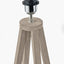 Whitby Grey Wash Wood Tapered 4 Post Table Lamp Base with Lino 35cm Grey Self Lined Linen Cylinder Lampshade