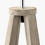Whitby Grey Wash Wood Tapered 4 Post Table Lamp Base with Lino 35cm Grey Self Lined Linen Cylinder Lampshade