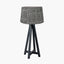 Whitby Matt Black Wood Tapered 4 Post Table Lamp Base with Vienna 35cm Black Chevron Mushroom Pleat Lampshade