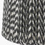 Whitby Matt Black Wood Tapered 4 Post Table Lamp Base with Vienna 35cm Black Chevron Mushroom Pleat Lampshade