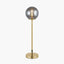 Arabella Smoked Glass Orb and Gold Metal Table Lamp
