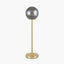 Arabella Smoked Glass Orb and Gold Metal Table Lamp
