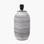 Kira White and Black Textured Stoneware Table Lamp Base with Edward 35cm Natural Linen Cylinder Lampshade