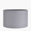 Kira White and Black Textured Stoneware Table Lamp Base with Lino 35cm Steel Grey Self Lined Linen Cylinder Lampshade