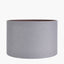 Kira White and Black Textured Stoneware Table Lamp Base with Lino 35cm Steel Grey Self Lined Linen Cylinder Lampshade