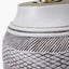 Kira White and Black Textured Stoneware Table Lamp Base with Lino 35cm Steel Grey Self Lined Linen Cylinder Lampshade