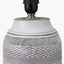 Kira White and Black Textured Stoneware Table Lamp Base with Lino 35cm White Self Lined Linen Cylinder Lampshade