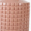 Malone Textured Apricot Squares Design Stoneware Table Lamp Base with Lino 40cm Cream Self Lined Linen Cylinder Lampshade