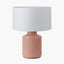 Malone Textured Apricot Squares Design Stoneware Table Lamp