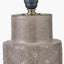 Sidra Grey Stoneware Etch Detail Table Lamp Base with Edward 35cm Natural Linen Cylinder Lampshade