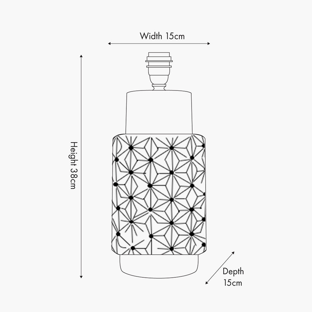 Sidra Grey Stoneware Etch Detail Table Lamp